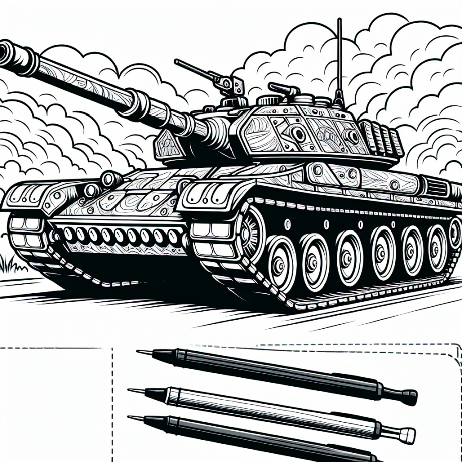 Coloring Page Tank T-55