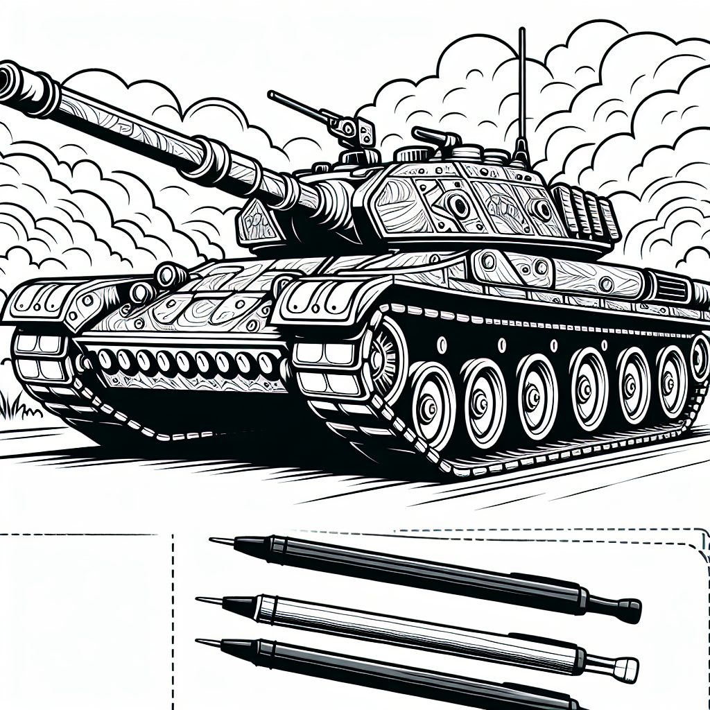 Coloring Page Tank T-55